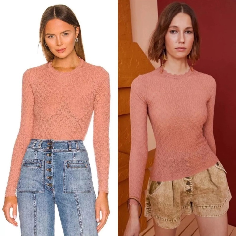 Ulla Johnson Lorelei Pullover Size P Semi Sheer Rosetta